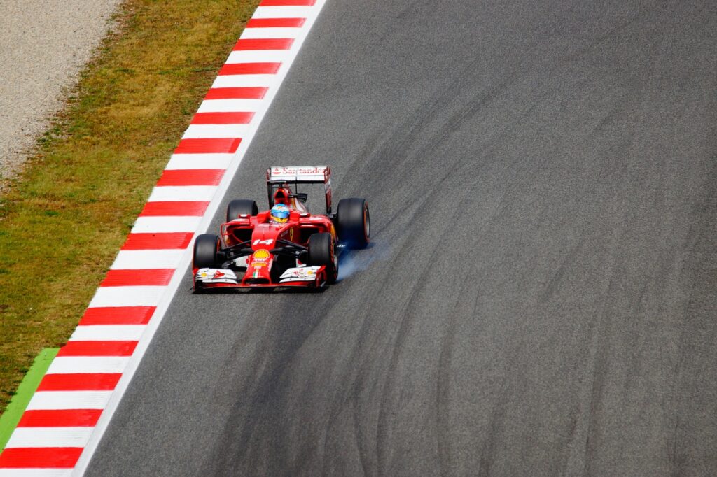 formula 1 vehicle on the track